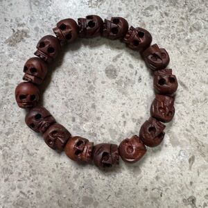 Brown Skull Beaded Bracelet unisex
